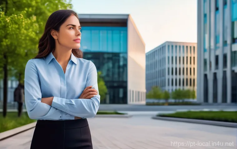 지방공무원 이직 준비 체크리스트 - **Prompt:** A young professional, a Portuguese woman in her late 20s to early 30s, dressed in smart ...