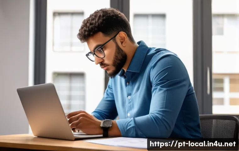 지방공무원 채용 과정에서의 실수 - A focused Brazilian candidate sitting at a clean desk filled with study materials, attentively readi...