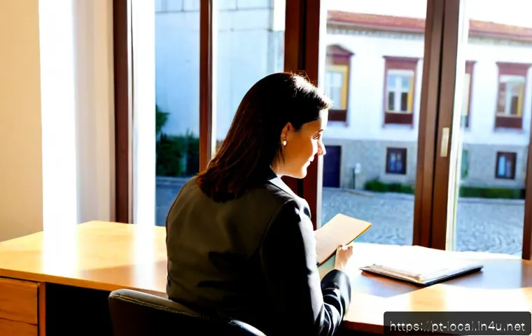 Home 17 지방공무원 시험 합격자 인터뷰 - Photorealistic interview portrait of a newly approved Portuguese municipal civil service candidate, ...